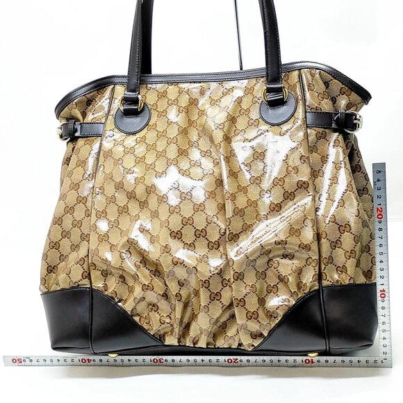 Gucci Hand Bag Brown Coated Canvas 693-081325 - Picture 2 of 13